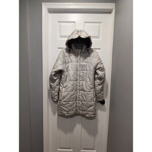 LL Bean Women's Quilted Long Puffer Insulated Jacket With Hoodie Size Medium